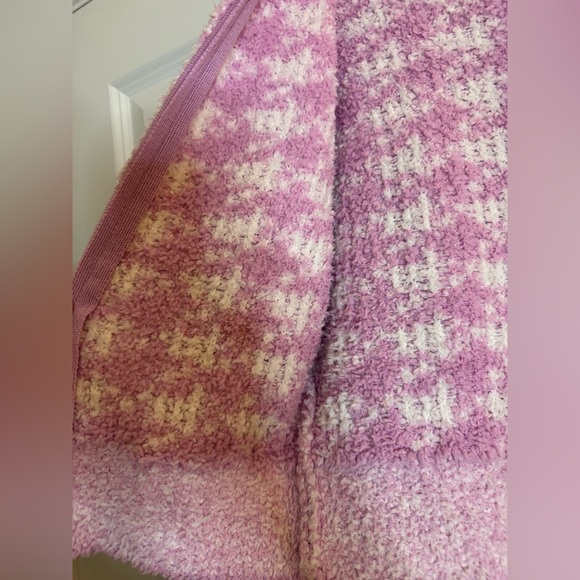 SKIMS Cozy Sweater Zip Up Petal Houndstooth‎ Pink Sz S/M - Picture 5 of 15